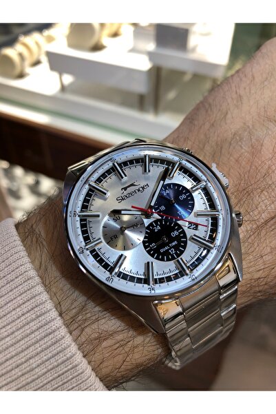 Slazenger Steel Calendar Highlighter Waterproof Men's Wristwatch