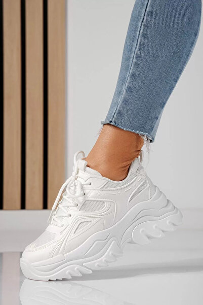 Zaira Women's white textile sneakers Edith #24452