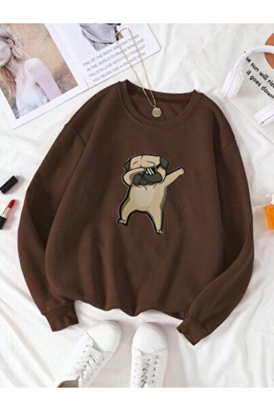 SERAH BUTİK Children's 3-Yarn Sweatshirt with Dog Print