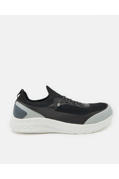 REDTAG Men Black Color Block Slip-On Shoes