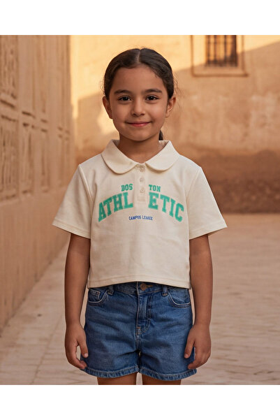 REDTAG تيشيرت بولو مطبوع للبنات من أوف وايت