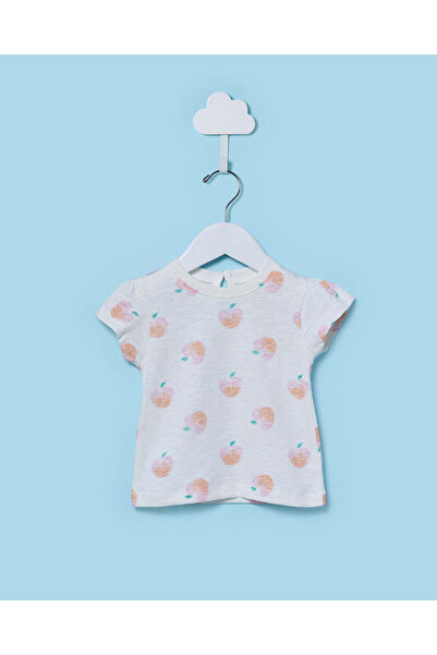 REDTAG Infant Girls Ivory Printed T-Shirt