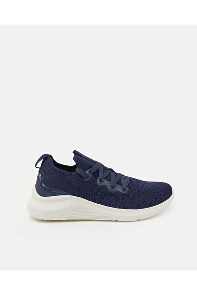 REDTAG Women Navy Knitted Lace Up Trainers