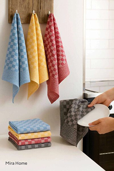 Mira Home مجموعة من 6 قطع قماش تجفيف للمطبخ مقاس 45×65 سم بنمط بوتيكار