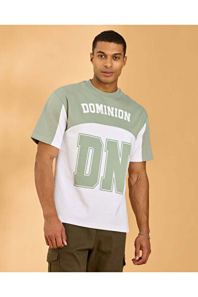 REDTAG تيشيرت رجالي مطبوع باللونين الرمادي والأبيض