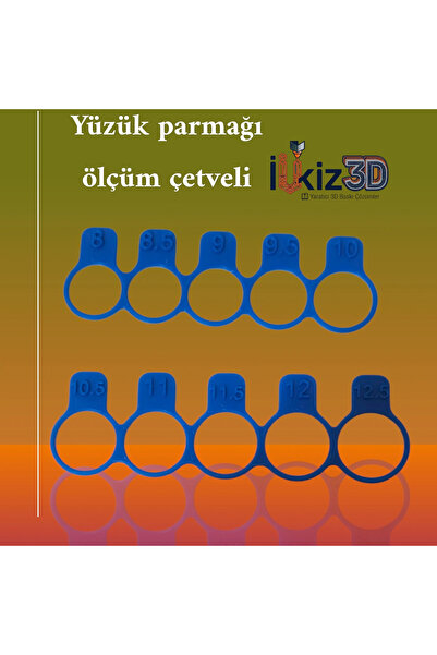 İlkiz3d yüzük parmağı ölçüm cetveli 2li settir