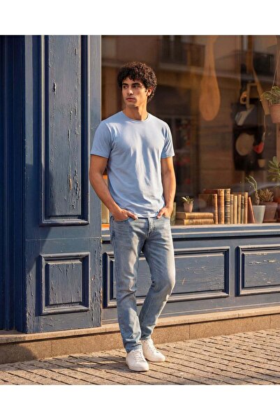 REDTAG تي شيرت رجالي أزرق سادة