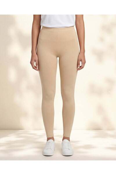 REDTAG Women Beige Full Length Leggings