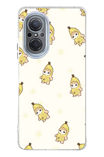 FLAMENKO Huawei Nova 9 Se Compatible Banana Costume Cat Pattern Transparent P...