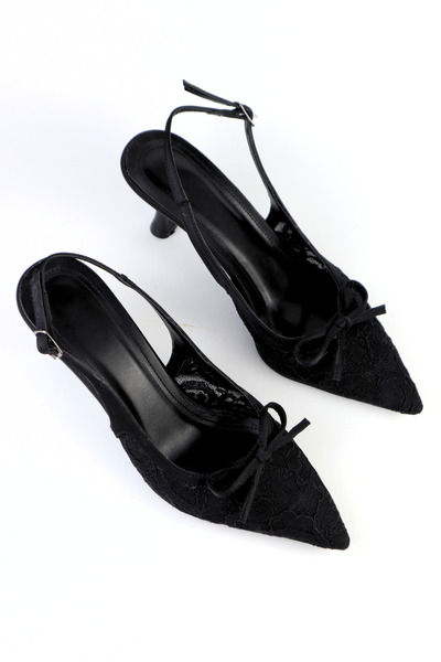 VARENZA WOMAN SHOES γυναικεία βραδινά φορέματα με φιόγκο και δαντέλα, ψηλοτάκ...