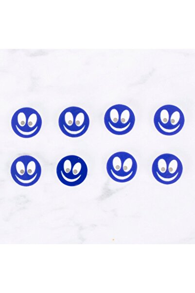 Leyaton Loren Crafts 8-Pack Smiling Face Light Navy Blue Button - Lwlhm-Ytrs345