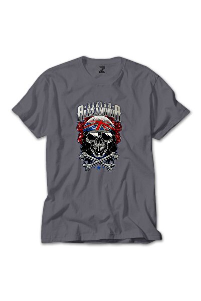 CrowsGate Tricou Asking Alexandria cu craniu, colorat, gri, mărimea 2XL