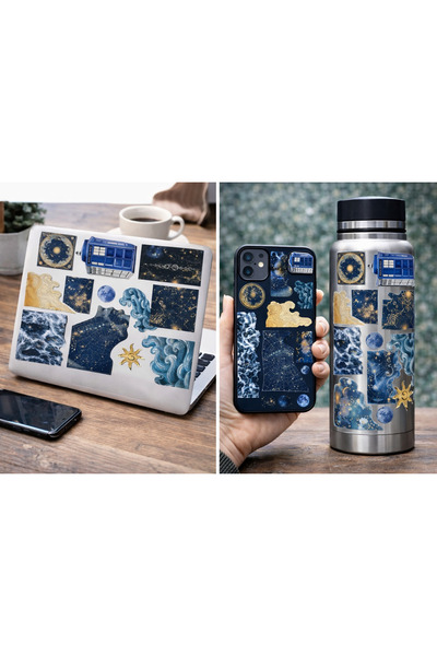 Limitless Design Galaksi & Astroloji Sticker Seti 22x30 cm – Gökyüzü, Ay, Yıl...