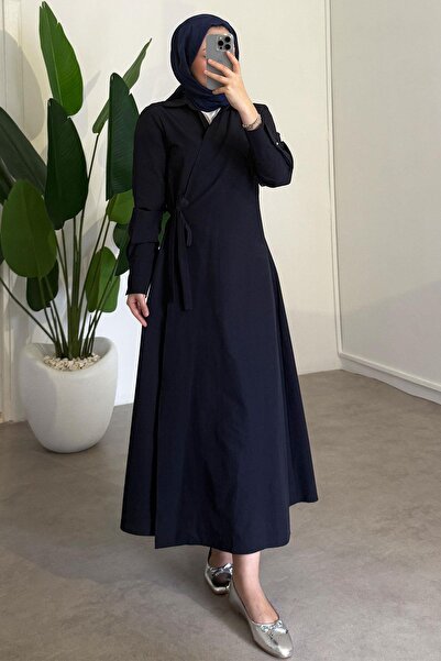 SİNDAL Bağlamalı Elbise - Lacivert