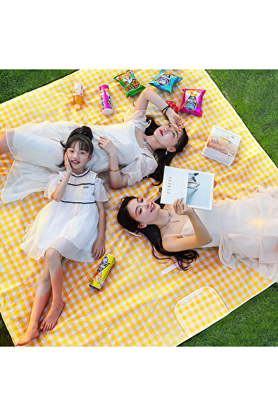 OEM Picnic and beach rug, waterproof, with handle, 200×150 cm, Premium – yell...