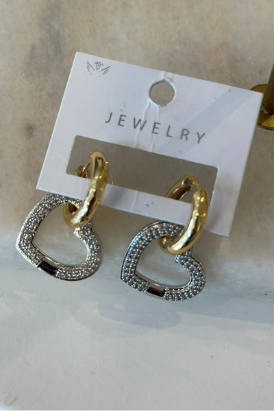 Unique Boutique Heart Hoop Steel Earrings