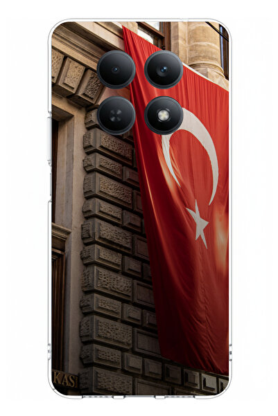 TechTree حافظة سيليكون مطبوعة بعلم تركيا الكبير متوافقة مع Redmi Note 15 4G