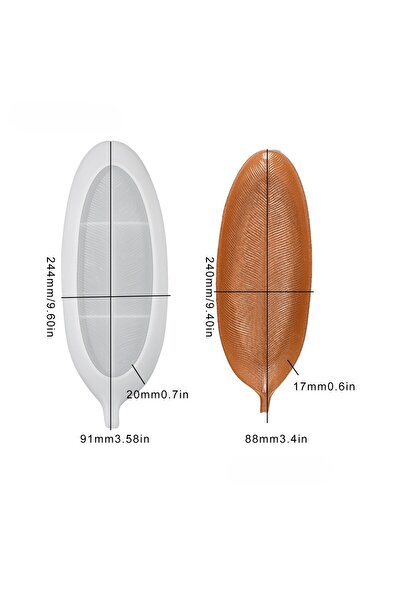 HOBİFLEX SİLİKON KALIP TAŞ TOZU İTHAL DEKORATİF UZUN YAPRAK FİGÜR TABAK KALIB...