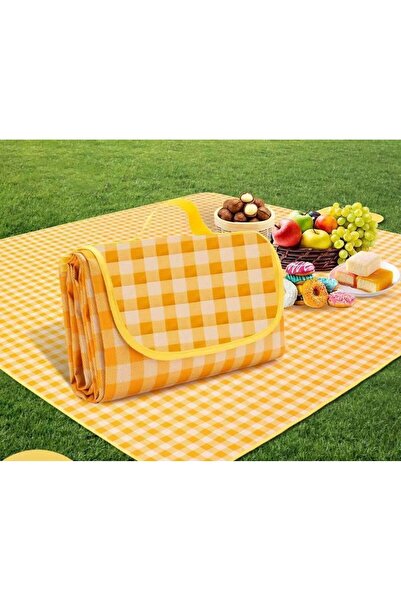 OEM Waterproof, foldable picnic and beach mat with handle, 200×200 cm – yello...