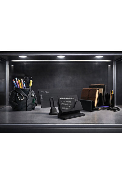 Mayah Concept 4’lü Beyaz Masaüstü Organizer Seti Doktor Temalı Kalemlik Notlu...