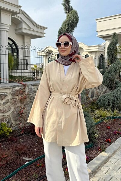 SİNDAL KEMERLİ KİMONO 9-15313 - BEJ