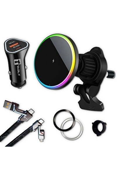 Tadly Set încărcător auto magnetic wireless, Tadly®, Magsafe, 15W