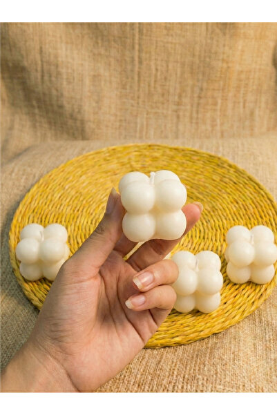 Massaltay Bubble Mum 4’lü Set 12 Paket Dekoratif Küre Mum Pastel Masa Süsü He...