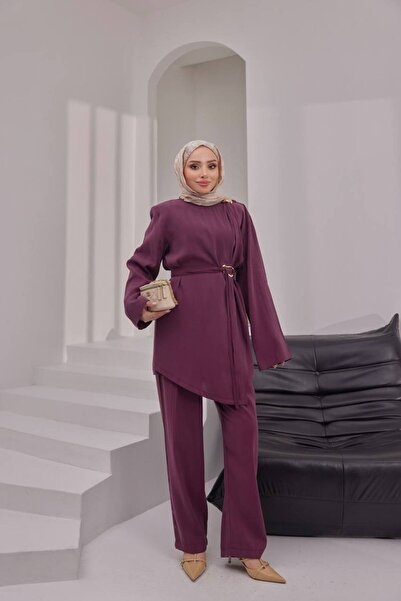 JESSE STORY Women's Modal Kupra Gold Accessory Top and Bottom Set