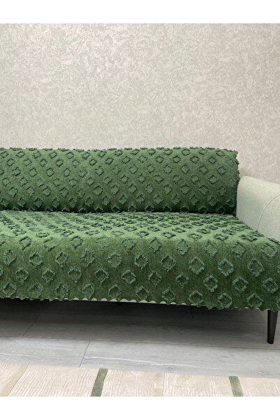 Bambus 175x215 Püsküllü Desenli Modern Kaymaz Taban Şönil Jakarlı Koltuk Örtüsü