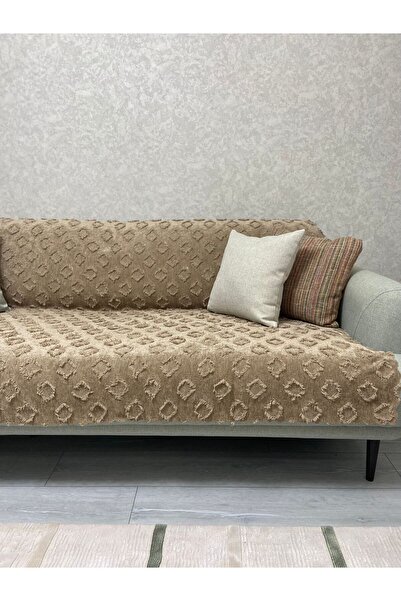 Bambus 175x215 Püsküllü Desenli Modern Kaymaz Taban Şönil Jakarlı Koltuk Örtüsü