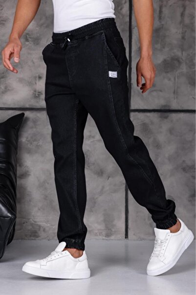 Oksit Hend 8186 Slim Fit Lycra Men's Jean Trousers with Elastic Waist and Cuf...