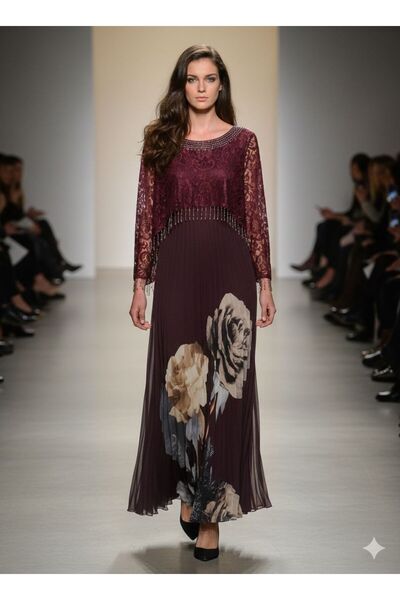 Pyramid masterpieces Long evening dress with long sleeves