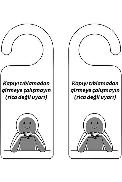 DRN DİZAYN Kapıyı Tıklamadan Girmeye Çalışmayın Kapı Askısı – Uyarı Temalı Ka...