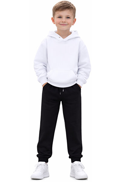 İrem Çocuk Giyim Boys/Girls Black Sweatpants with Zippered Pockets, Elastic W...