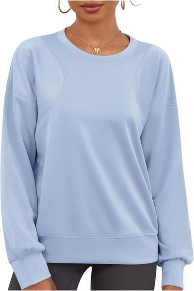 OEM Women's Oversize Sweatshirt - Short, Sporty, Breathable Material - Blue, ...