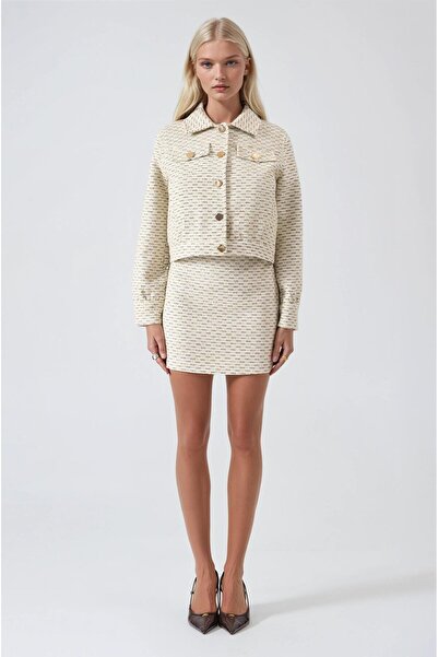 Lijuri Бомбър яке със златни копчета и пола 10321