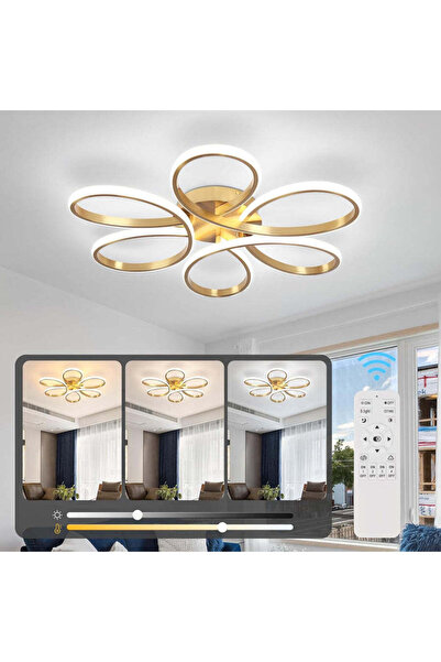 edc Lustra LED DAISY Gold Echivalent 800W Telecomanda 480 mm / 600mm