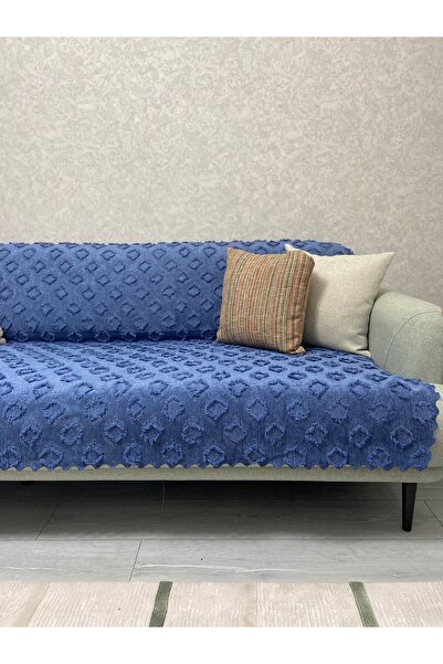 Bambus 175x215 Püsküllü Desenli Modern Kaymaz Taban Şönil Jakarlı Koltuk Örtüsü