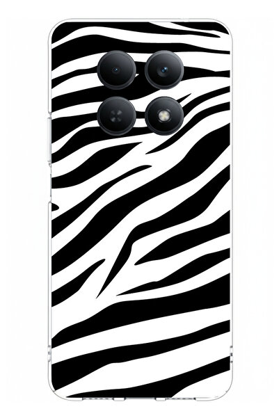TechTree حافظة سيليكون مطبوعة بتصميم زيبرا متوافقة مع هاتف Redmi Note 15 4G