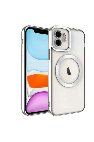 Epilons غطاء حماية لهاتف آيفون 12 من كروس مغناطيسي - فضي