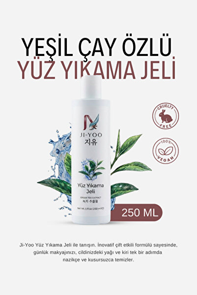 Jİ YOO Yüz Yıkama Jeli 250 ml | Yeşil Çay & Centella Özlü Makyaj Temizleyici ...