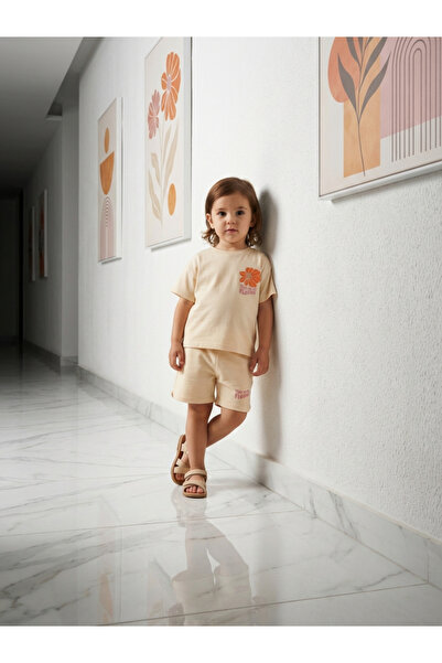 ALYAKİDS Girl's 100% Cotton Patterned Children's Set - Comfortable Cut Summer...