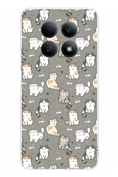 TechTree Redmi Note 15 4g Compatible Tiny Cute Cats Printed Silicone Case