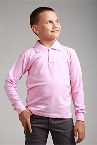 OKULCA Lacoste școlară unisex roz din bumbac pieptănat