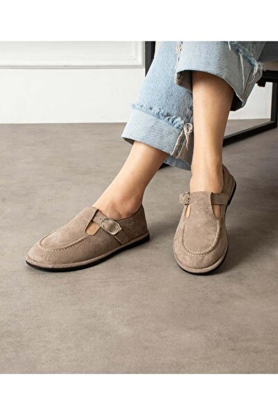 Fagi TERESA Bej Süet poli hafif taban yan tokalı