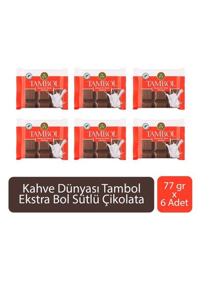 Kahve Dünyası Tambol Ekstra Bol Sütlü Çikolata 77 gr x 6 Adet
