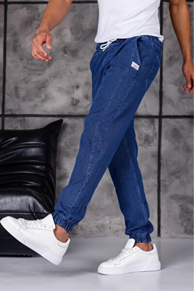 Oksit Hend 8186 Slim Fit Lycra Men's Jean Trousers with Elastic Waist and Cuf...