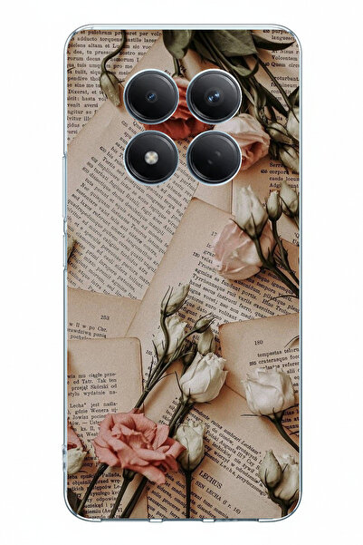 TechTree حافظة سيليكون مطبوعة بتصميم ورود الصحف القديمة متوافقة مع Redmi Note...