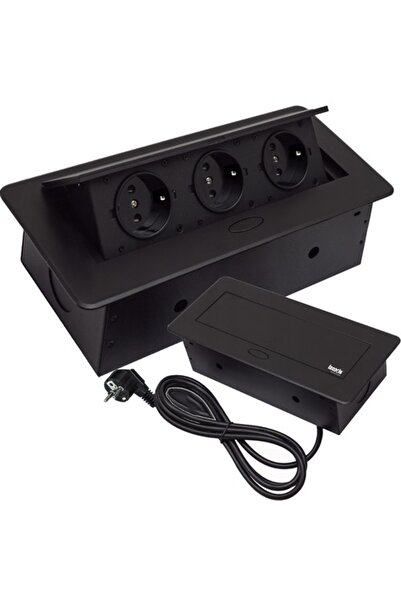 Selgot Priză triplă încorporată, Alimentare 230 V AC/50 Hz EU, Culoare neagră