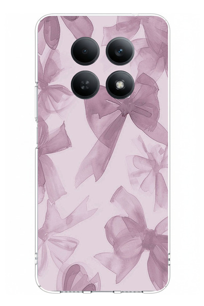 TechTree حافظة سيليكون مطبوعة بفيونكة باللون البنفسجي متوافقة مع هاتف Redmi N...